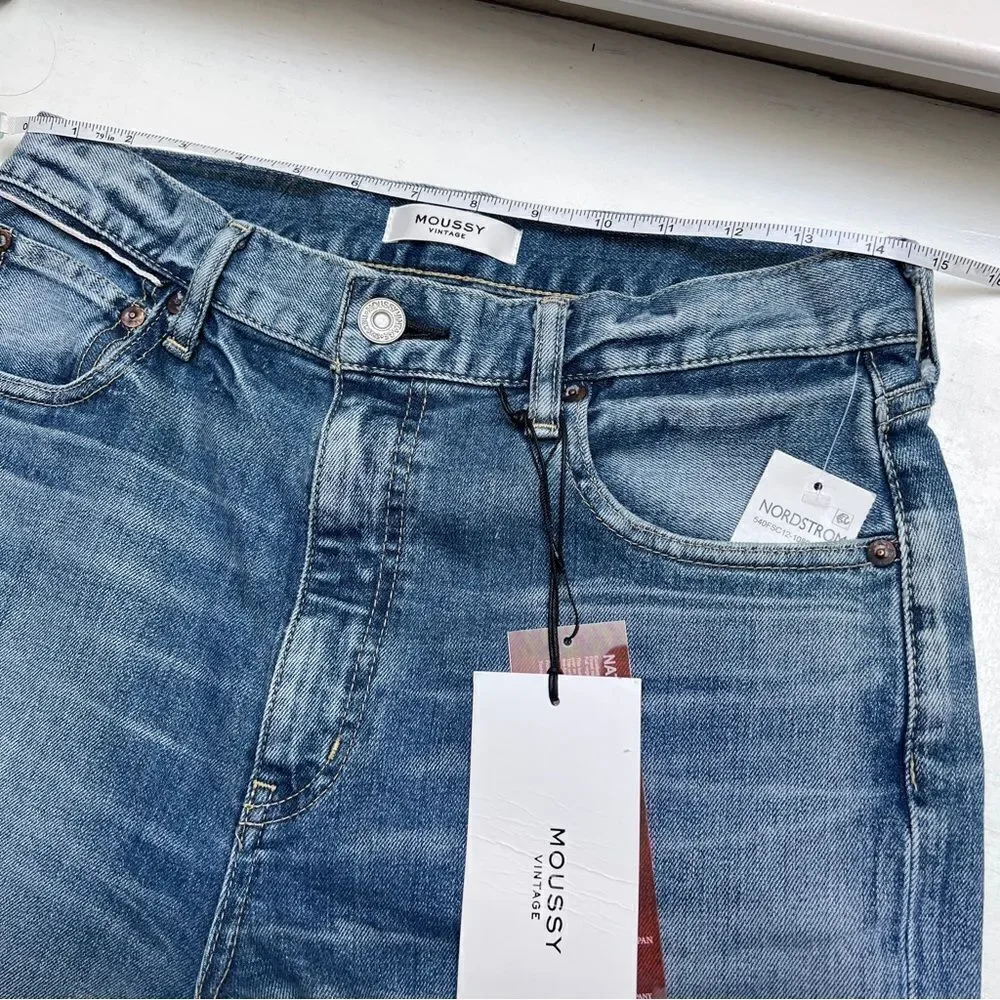 Moussy Vintage Cardino High Waist Flare Leg Jeans Blue US 31 NWT MSRP $350